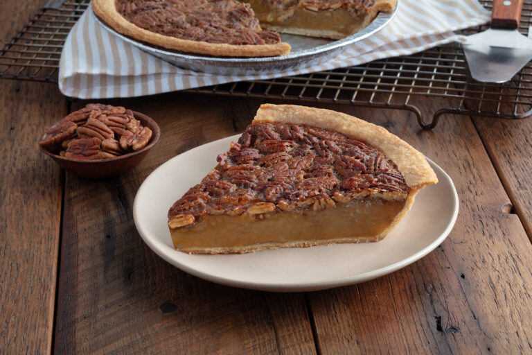 Slice of tasty pecan pie